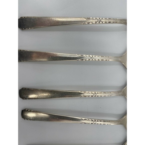 Oneida 1881 Rogers BROOKWOOD BANBURY 8 Oval Soup Spoons 7-1/2" Silverplate 1950 - Picture 4 of 10